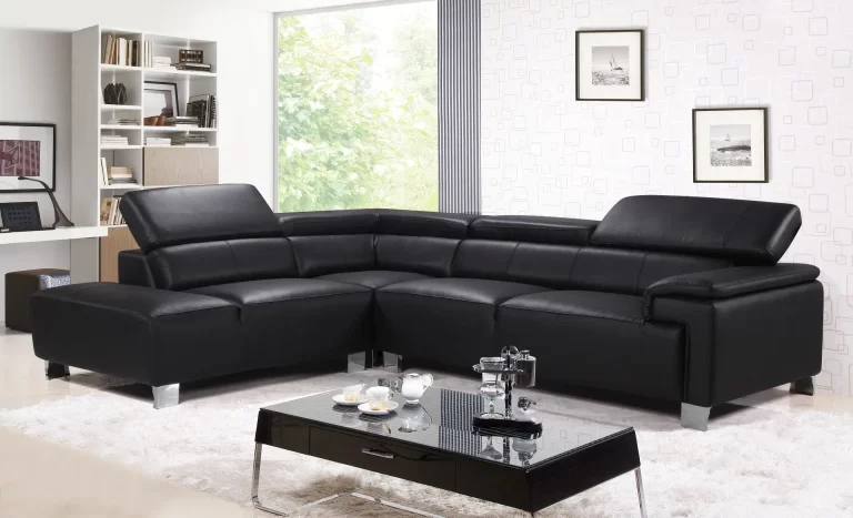 Elegant Leather Black Sofa for Modern Living Rooms